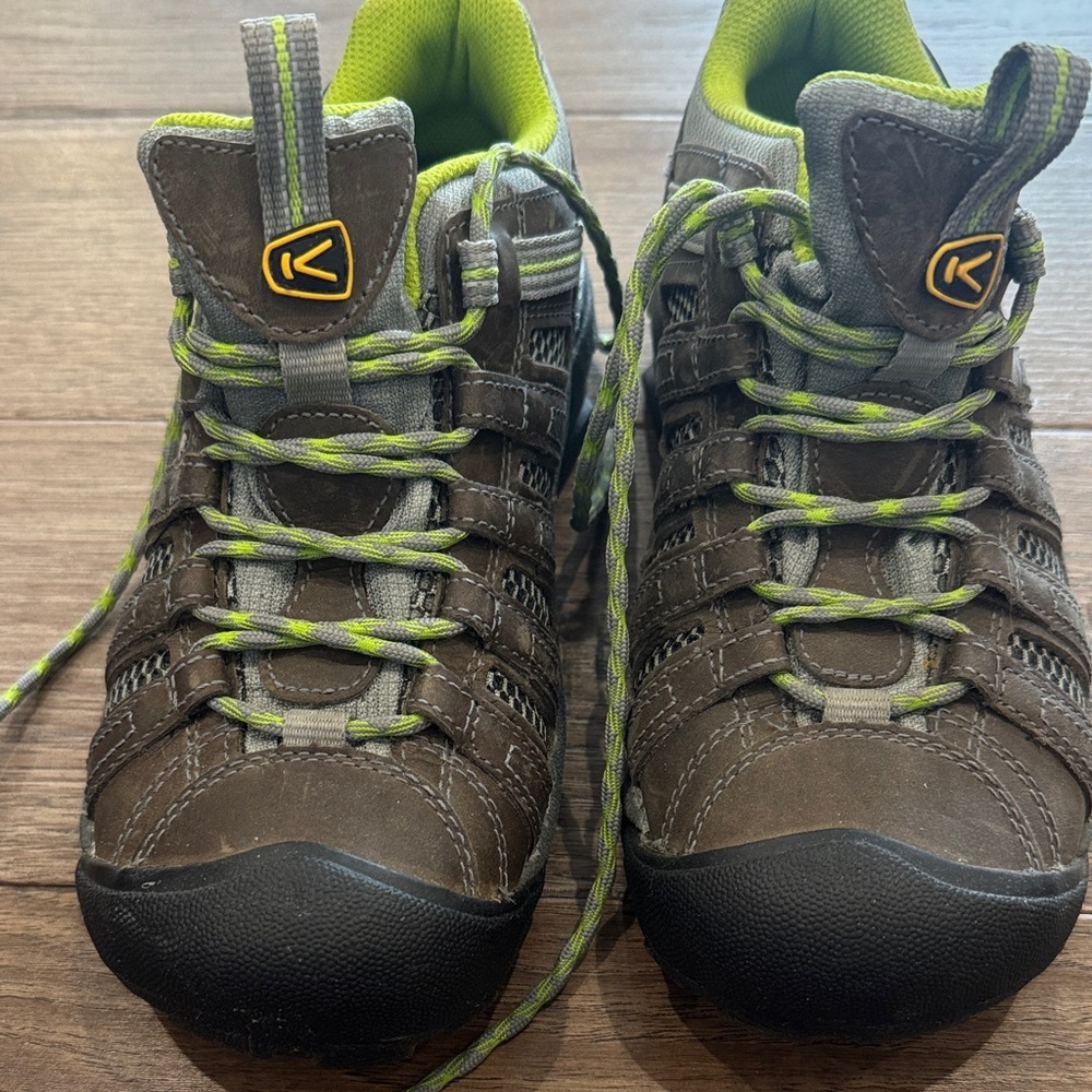 Keen Brown and Lime Outdoor hiking Shoes
